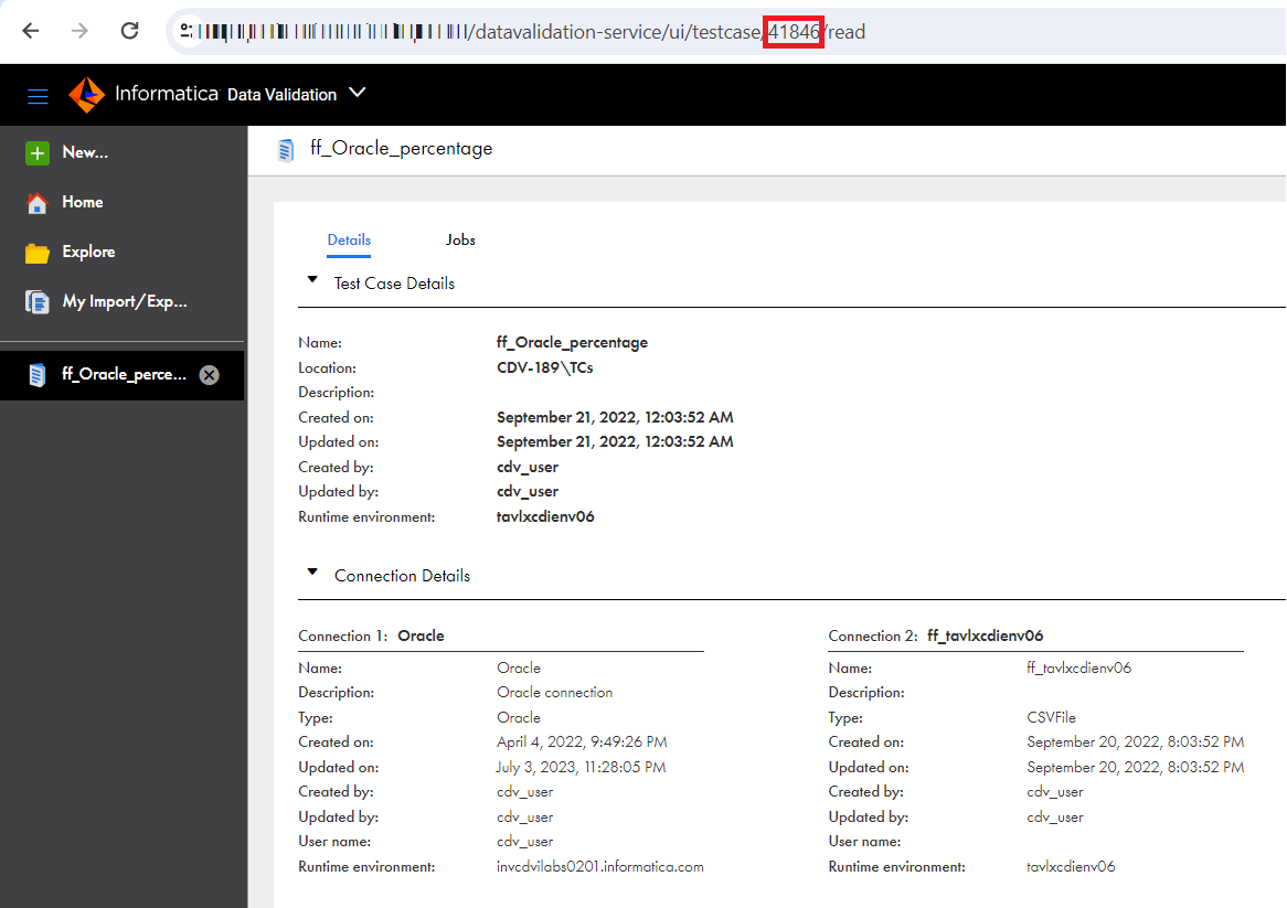 The image shows the test case ID highlighted, which is 41846.