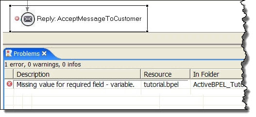 Example of invalid activity marked with red X icon