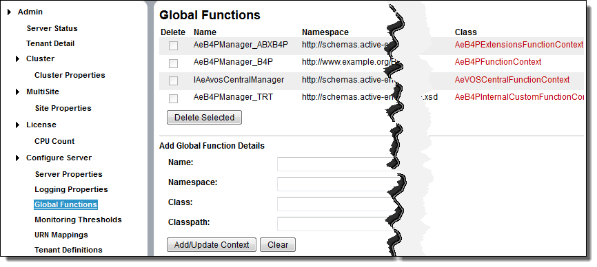 Global Functions page