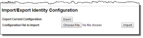 Importing and exporting identity configurations