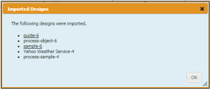 This image shows the dialog box that appears after you click Import. You can click on the items in the list to see an expanded view of each object.