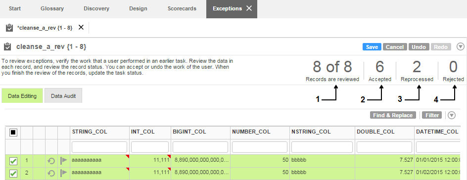 The summary data figures appear in the upper right of the screen.