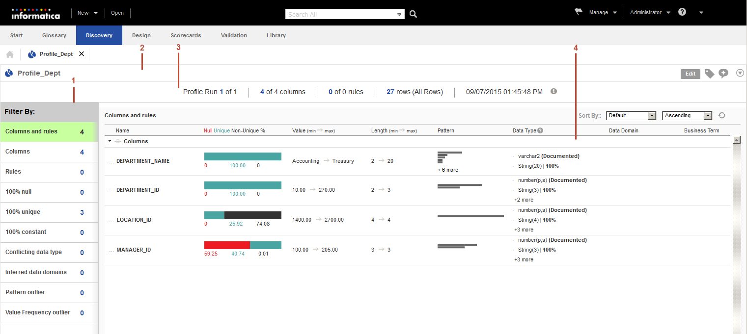 The image displays the summary view of the profile results.