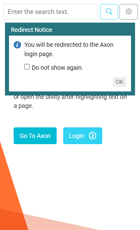 The image depicts the Redirect Notice in the Axon Quick Look browser extension
