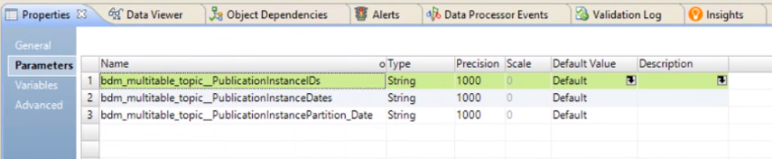 BDM subscription properties