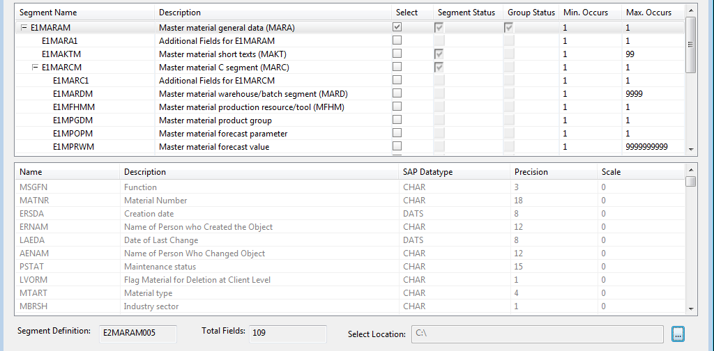 View the segment and group status in the MATMAS04 IDoc