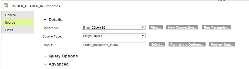 Specify a flat file object as the mapping source