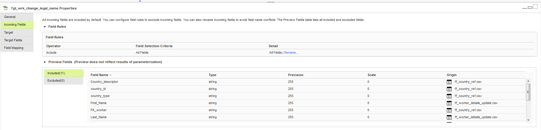 You can view all the incoming fields from the three source files after applying the Joiner transformation.