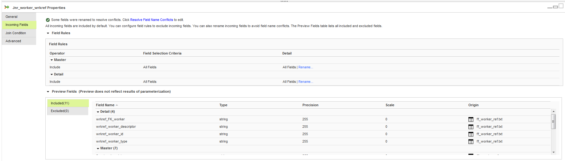 You can view the incoming fields after applying the Joiner transformation.