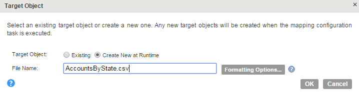 You can use an existing target object or create a new target object at runtime.