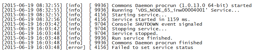 The log file shows the log lines in unstructured format.