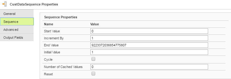 The Sequence tab shows sequence properties for the Sequence transformation.