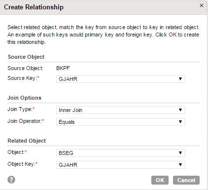 Specify the join conditions between the sources