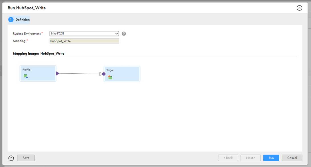 The mapping task wizard. The mapping task wizard.