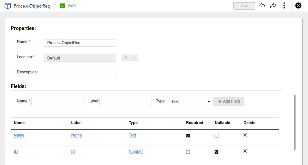 The image shows the required and nullable fields selection from the imported WSDL file.