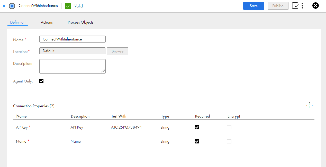 The image shows a sample service connector.