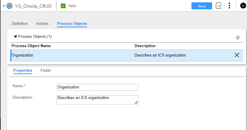 The image shows the Process Objects tab.