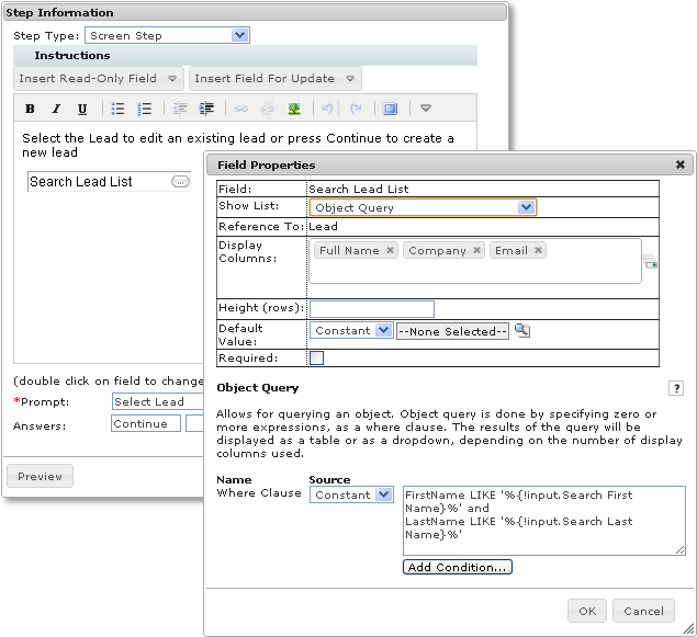 Setting field properties