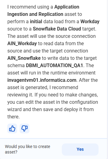 Summary of an application ingestion Workday to Snowflake task definition.