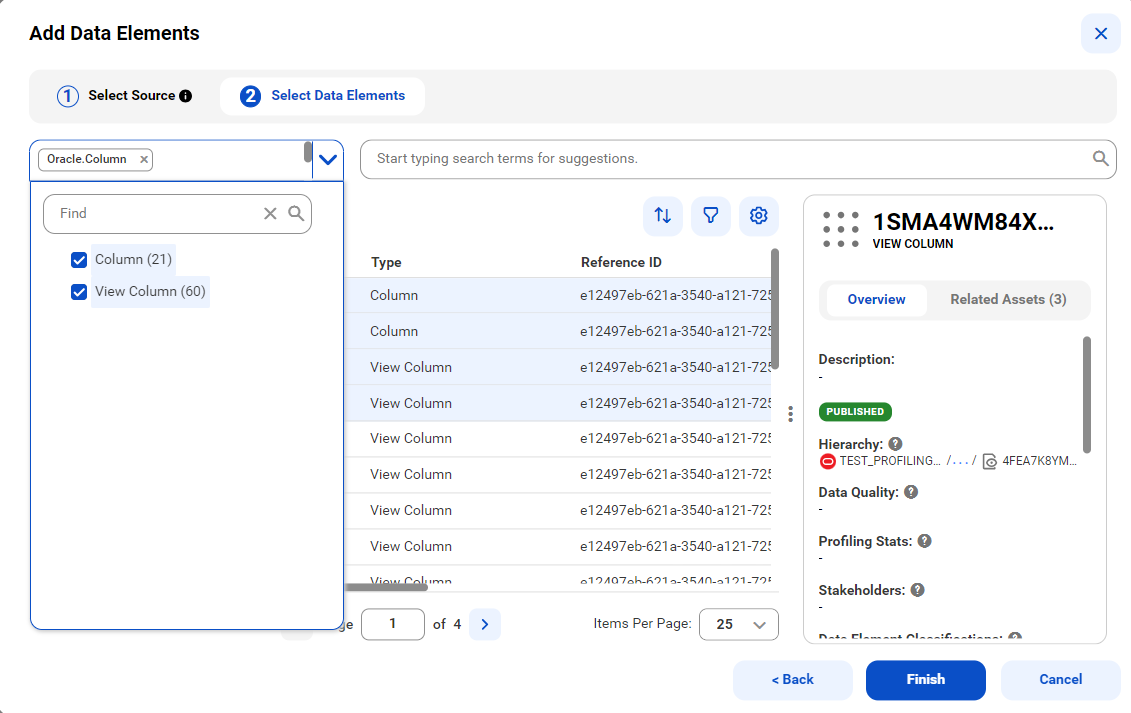 Image depicting the dialog box to select the primary data element of a rule occurrence.