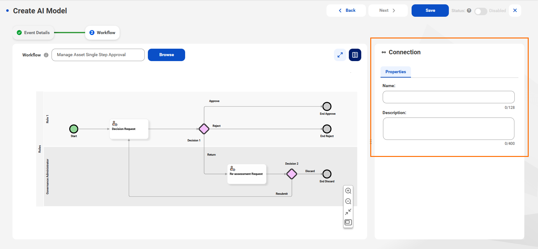 The Workflow tab displays the task and task details after selecting a process.