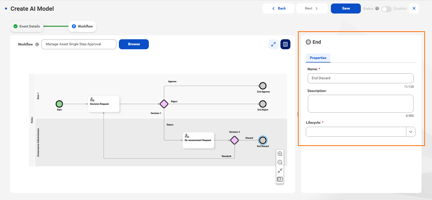 The Workflow tab displays the task and task details after selecting a process.