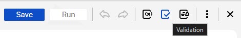 The Validation panel button.