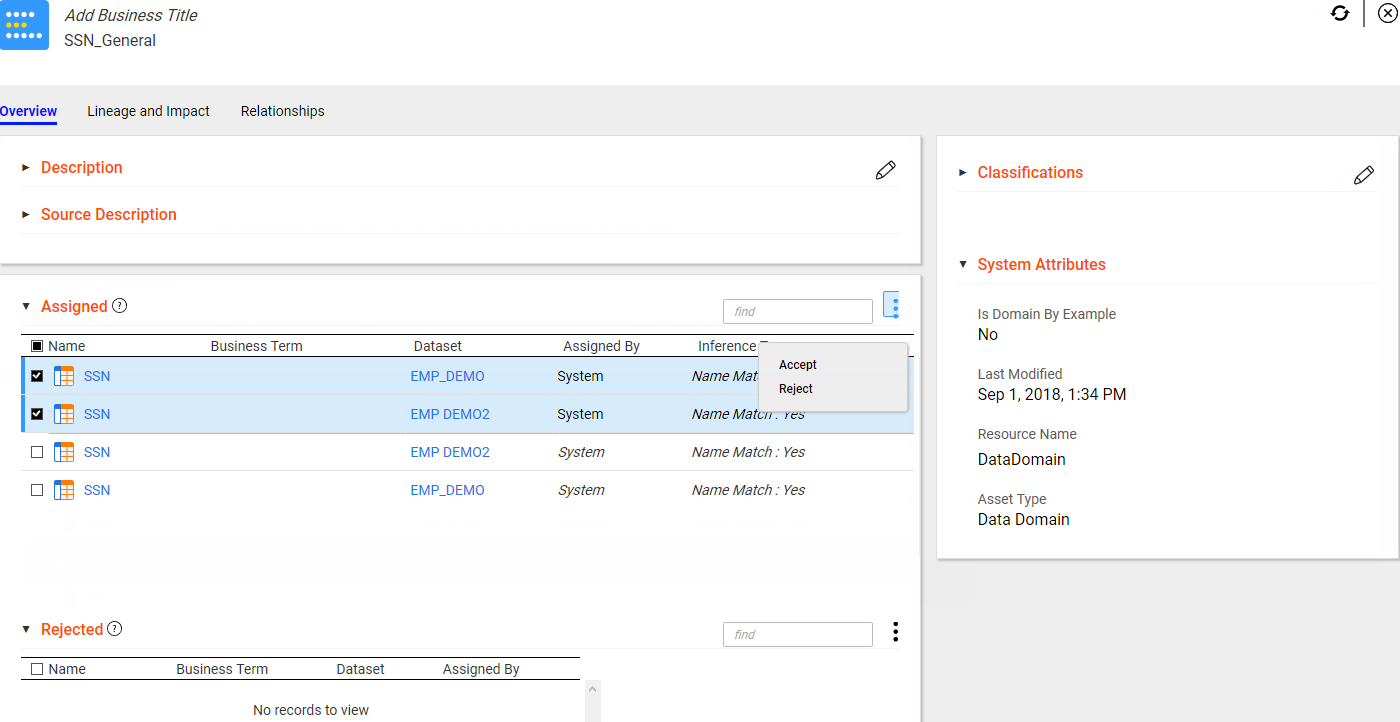 The image shows a data domain asset.